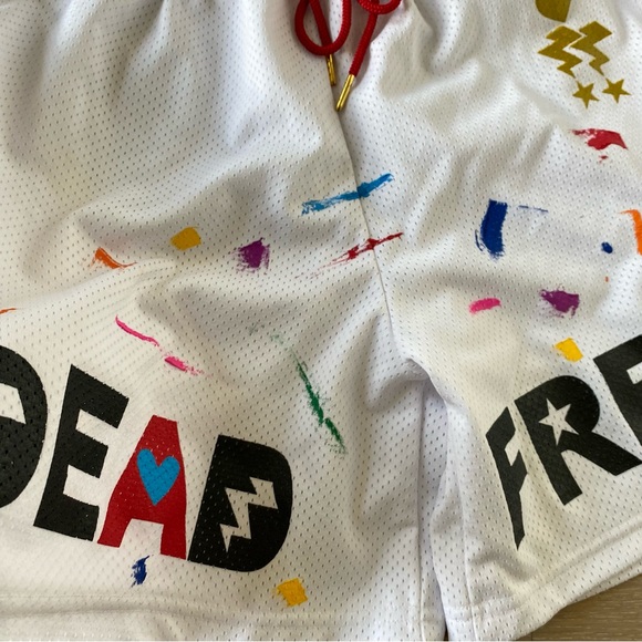 DEAD FRESH HOOP SHORTS - WHITE size large  30 to 32 waist fully stretched - Picture 4 of 10